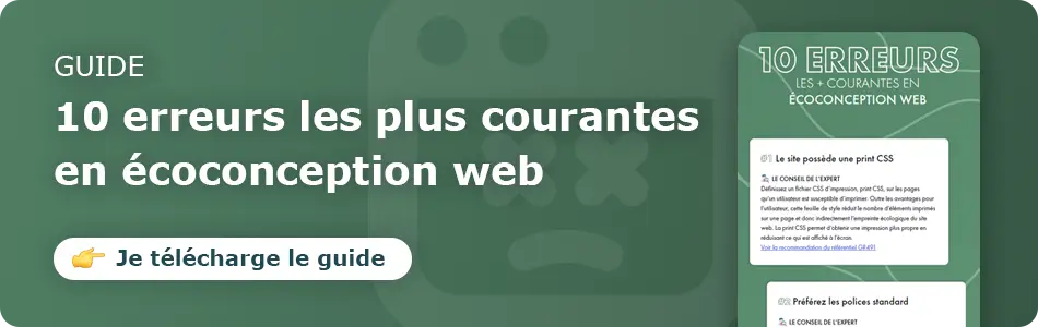 Accéder à la page de téléchargement du guide des 10 erreurs à éviter en écoconception web