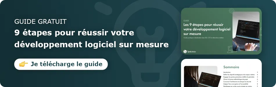 Accéder à la page de téléchargement du guide pour réussir son développement logiciel sur mesure