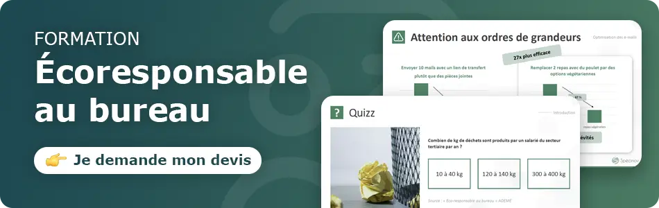 Accéder à la page de demande de devis pour une formation écoresponsable au bureau
