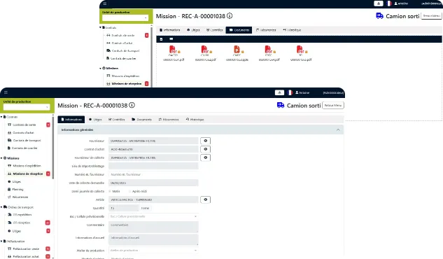 Logiciel métier de gestion et de traçabilité des commandes et des ordres de transport